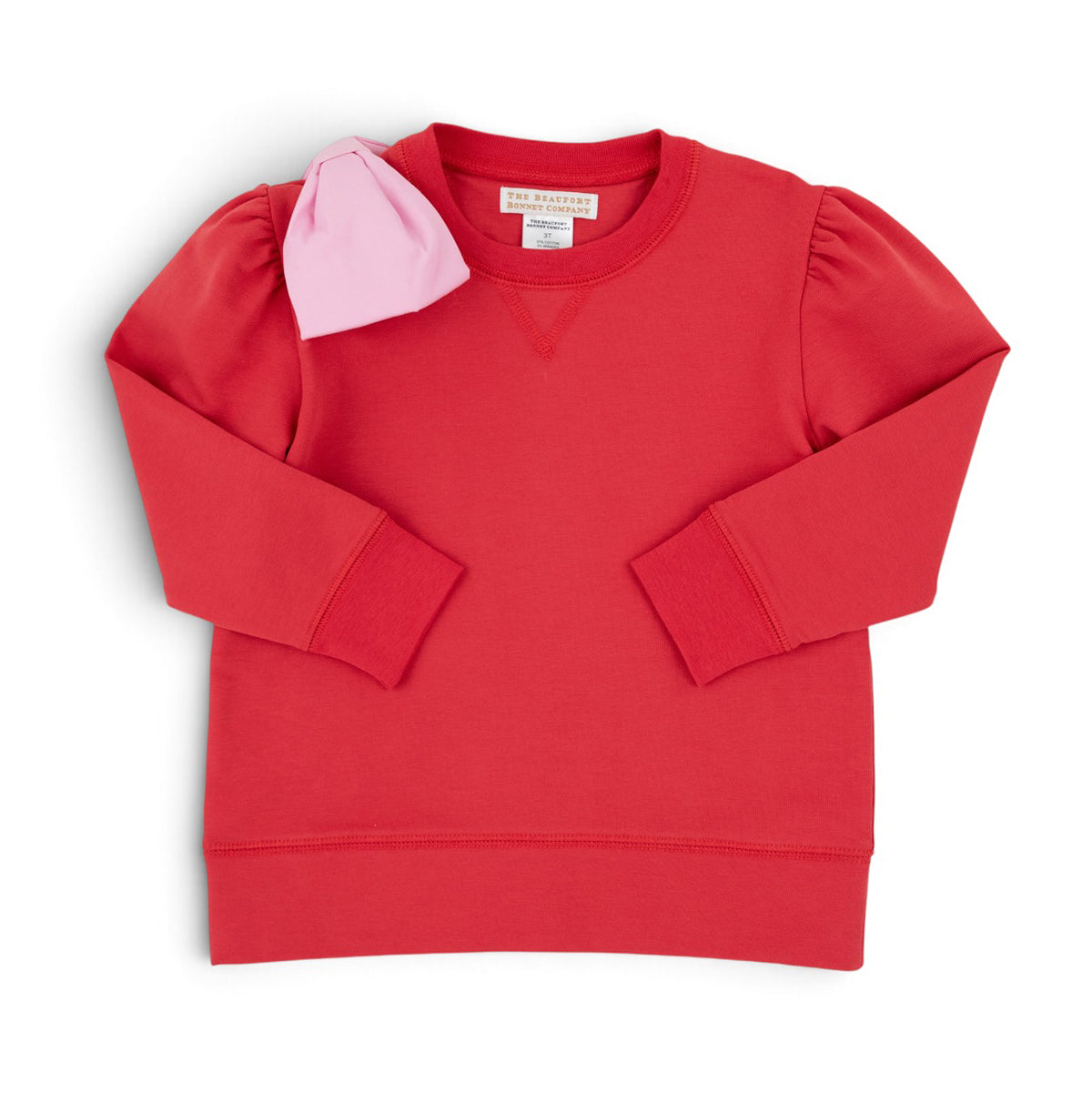 Cassidy Comfy Crewneck with Bow in Richmond Red by The Beaufort Bonnet Company
