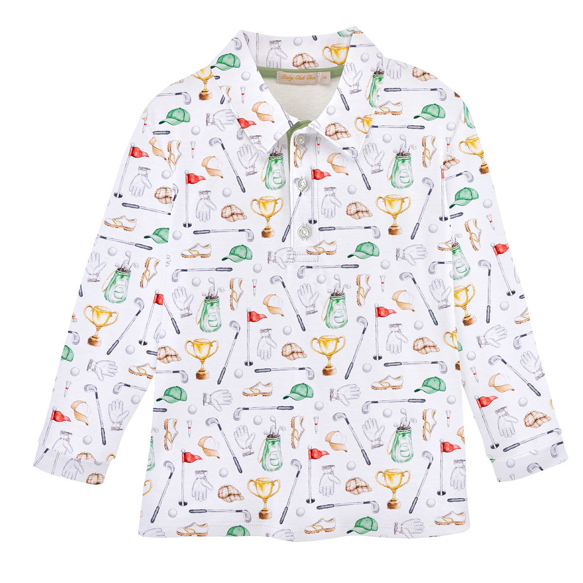 Little Champions Golf Printed Long-Sleeve Shirt with Collar by Baby Club Chic