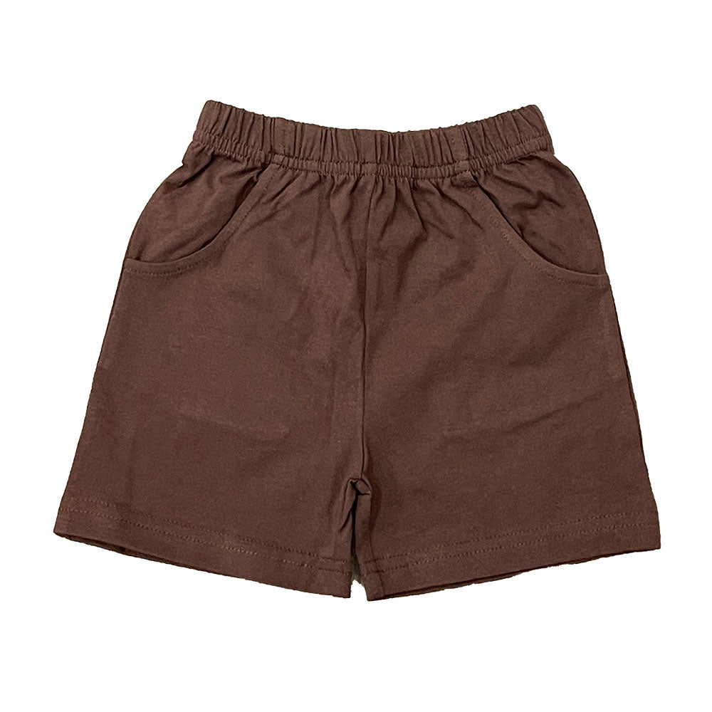 Chocolate Brown Jersey Pocket Shorts by Luigi