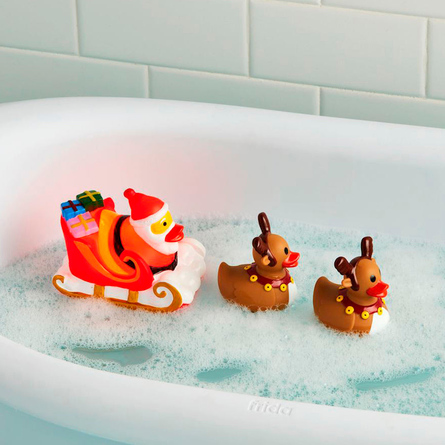 Santa Sleigh Christmas Ducks Bath Toys by Mud Pie