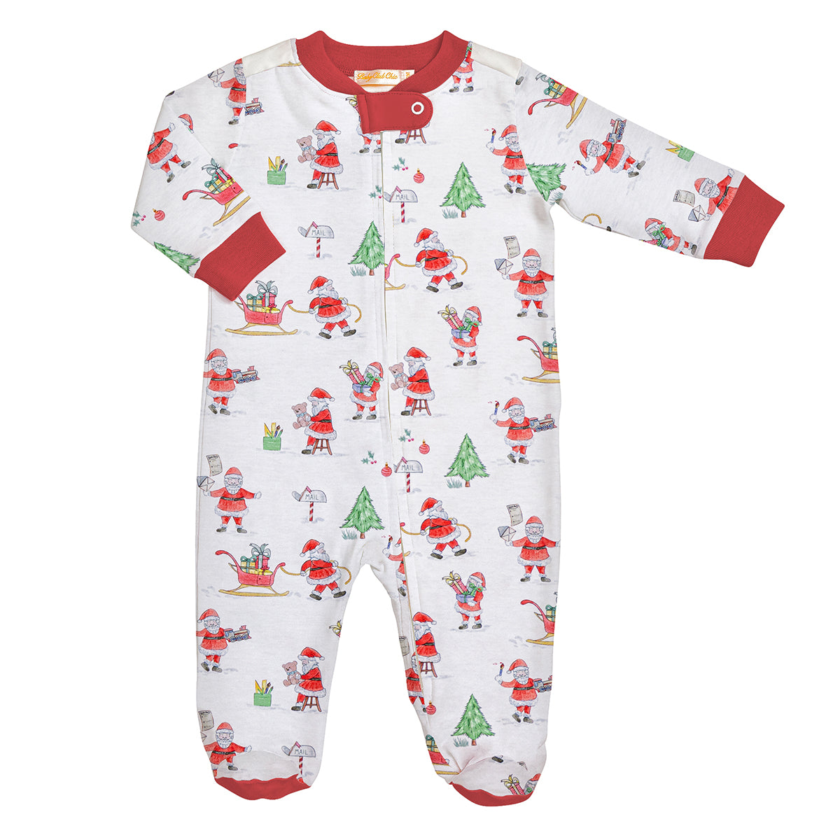 Santa's Workshop Zipper Footie by Baby Club Chic