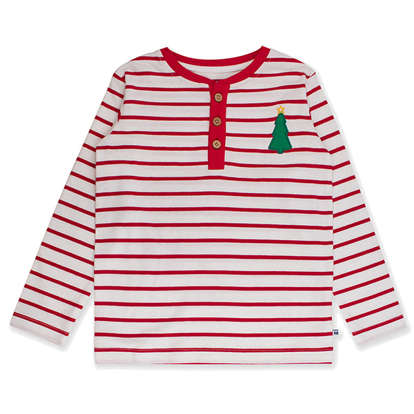 Christmas Tree Embroidered Henley Tee by RuggedButt