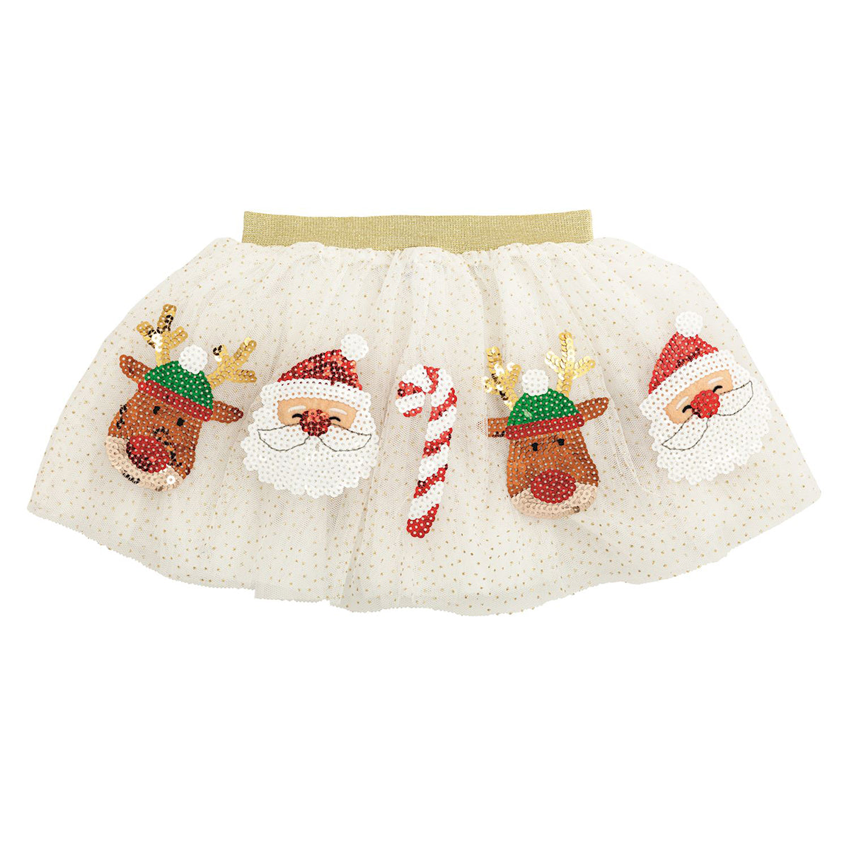 White / Gold Christmas Tutu by Mud Pie