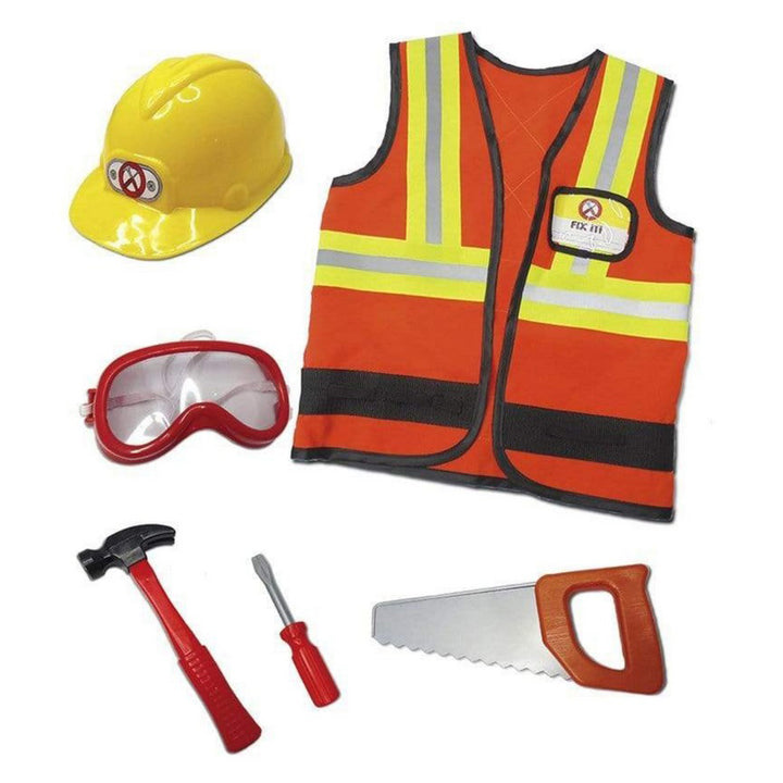 Construction Worker Costume & Accessories by Great Pretenders (Size 5-6)