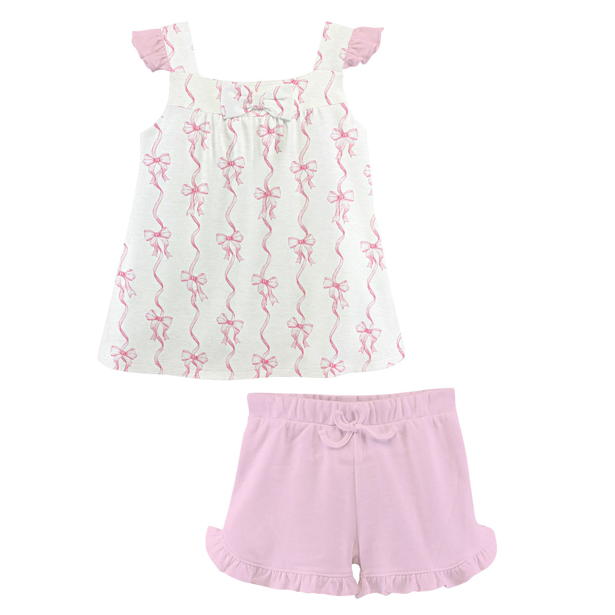 Coquette Bows Pink Tee and Shorts Set by Baby Club Chic