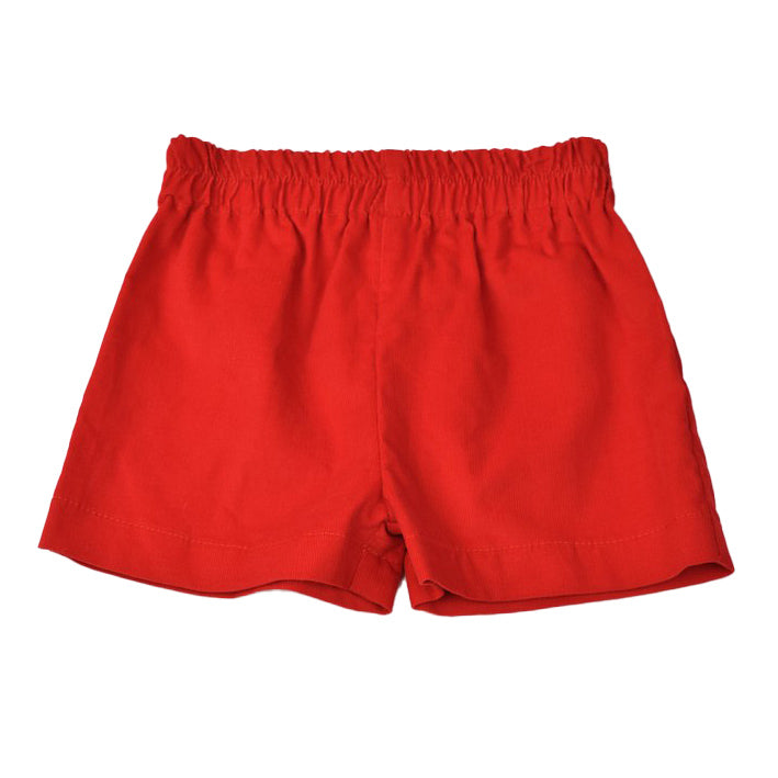 Red Corduroy Boy's Shorts by Funtasia