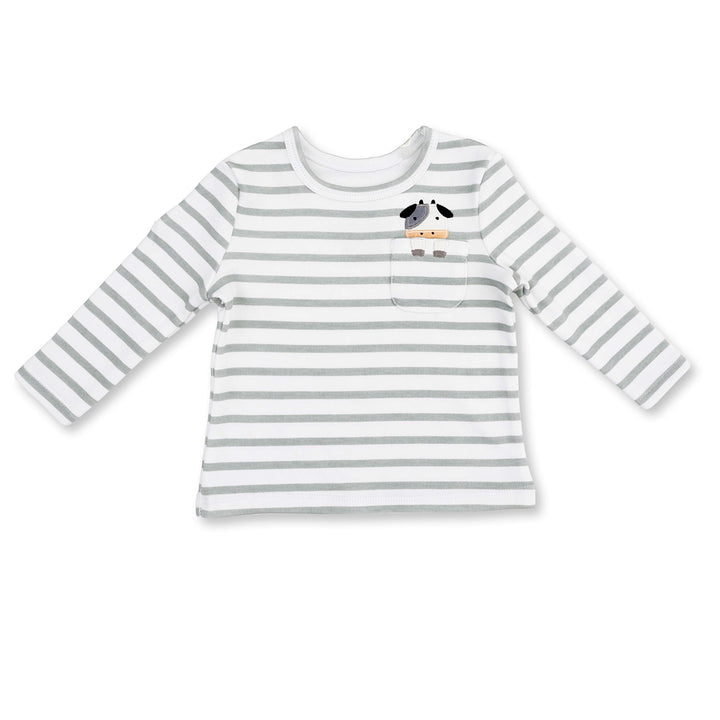 Cow Appliqued Pocket Shirt by Angel Dear
