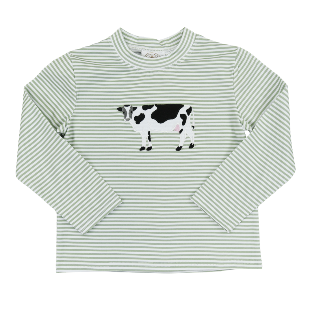 EIEIO Cow Applique Shirt by Cypress Row