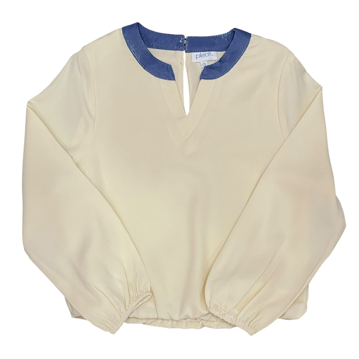 Milly Cream & Blue Top by Pleat Collection