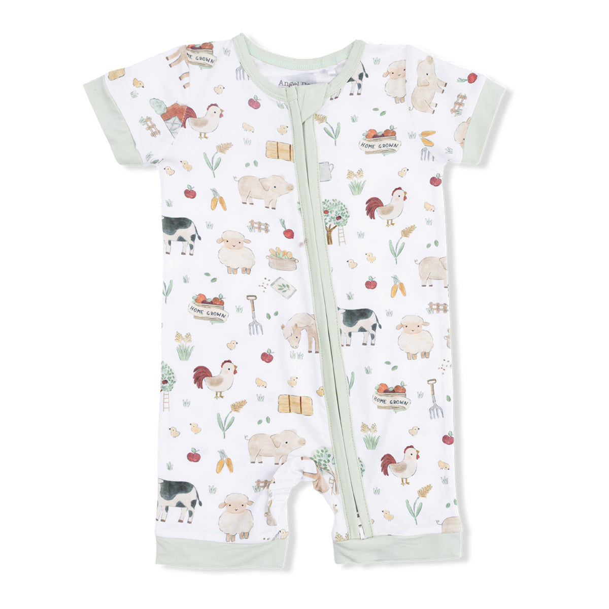 Cute Farm Animals Shortie Zipper Romper by Angel Dear