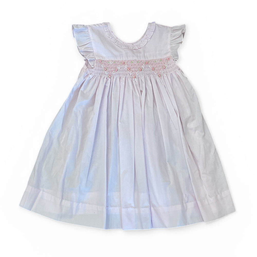 Pink Smocked Dress with Daisies and Roses by Petit Ami