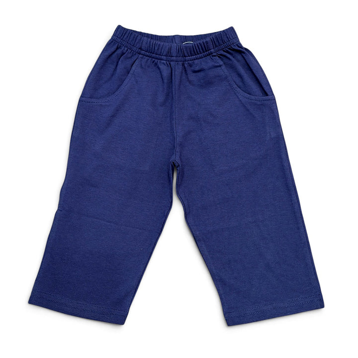 Dark Royal Jersey Pants with Front Pockets by Luigi