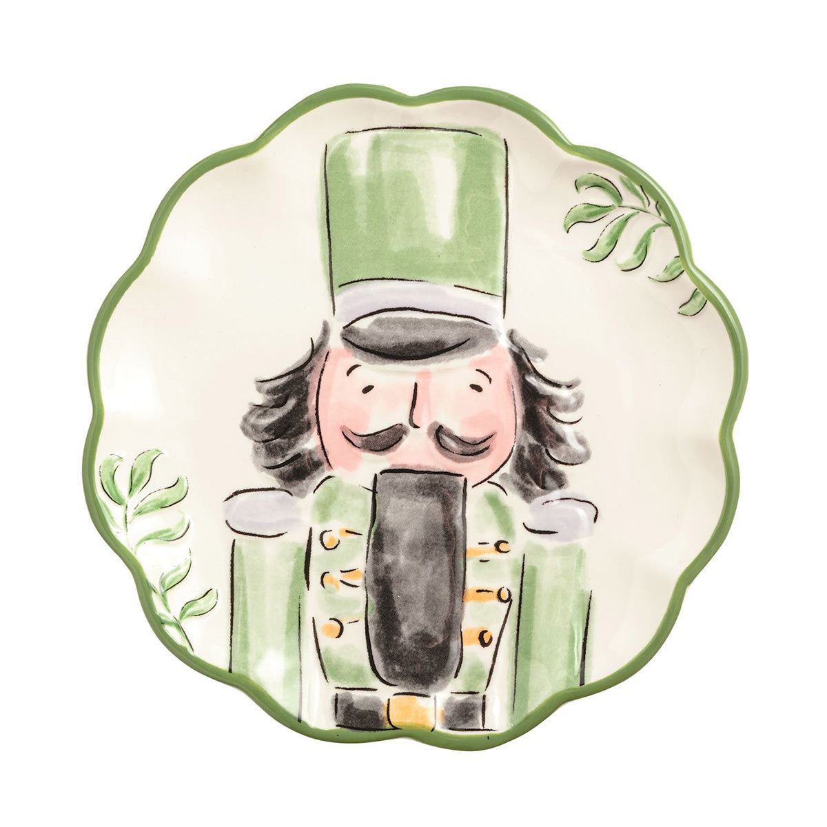 Green Nutcracker Dessert Plate by Mud Pie