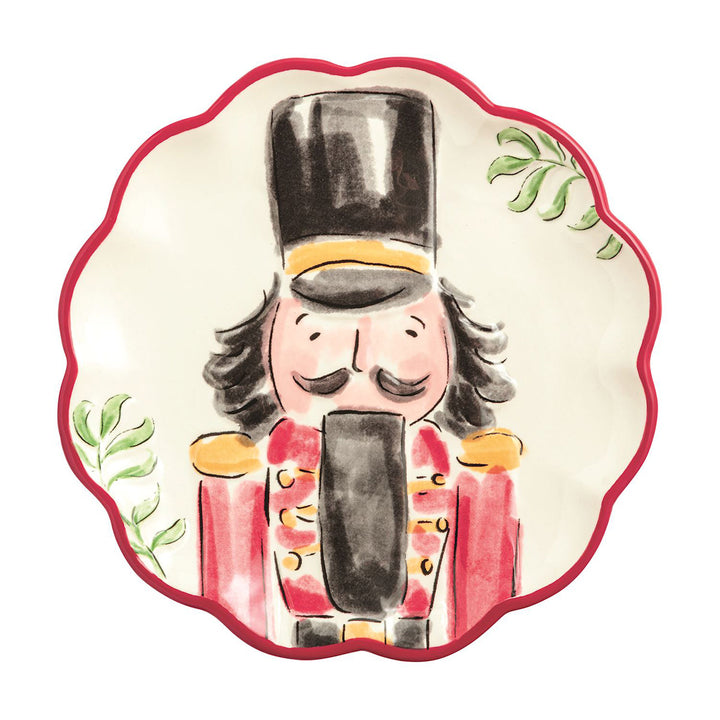 Red Nutcracker Dessert Plate by Mud Pie