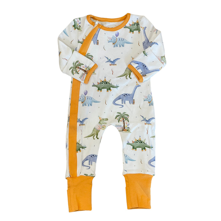 Nola Tawk Dino-Mite Birthday Organic Cotton Zipper Pajamas