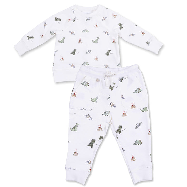 Dinosaurs French Terry Raglan Sweatshirt / Jogger Set by Angel Dear