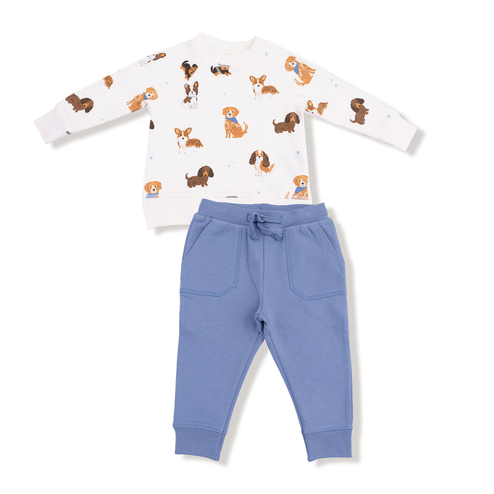 Best Friends Dogs Raglan Sweatshirt and Jogger Set by Angel Dear