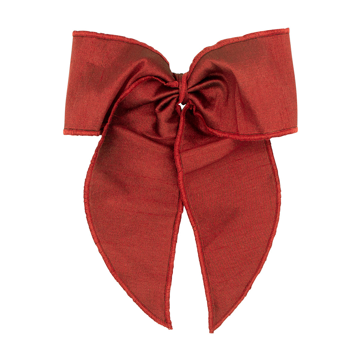 Cranberry Dupioni King Bow with Whimsy Tails by Wee Ones