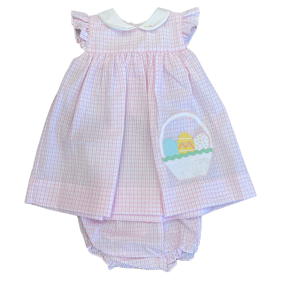 Easter Basket Applique Dress by Petit Ami