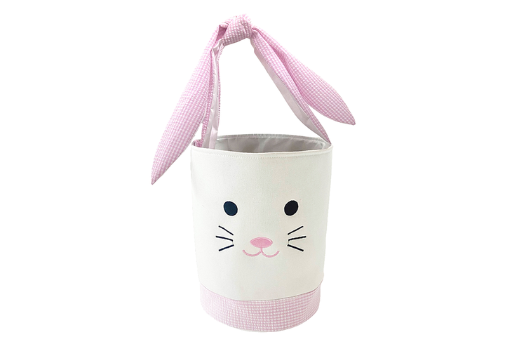 Canvas Easter Bunny Basket - Pink