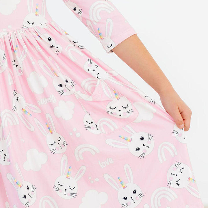 Bunny Love 3/4-Sleeve Twirl Dress by Mila & Rose