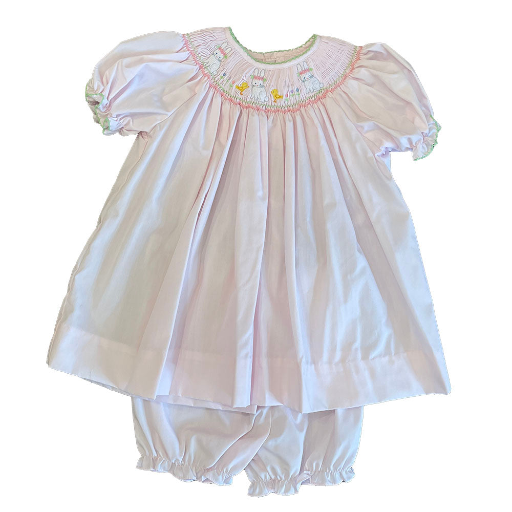 Easter Bunny Smocked Bishop Dress by Petit Ami