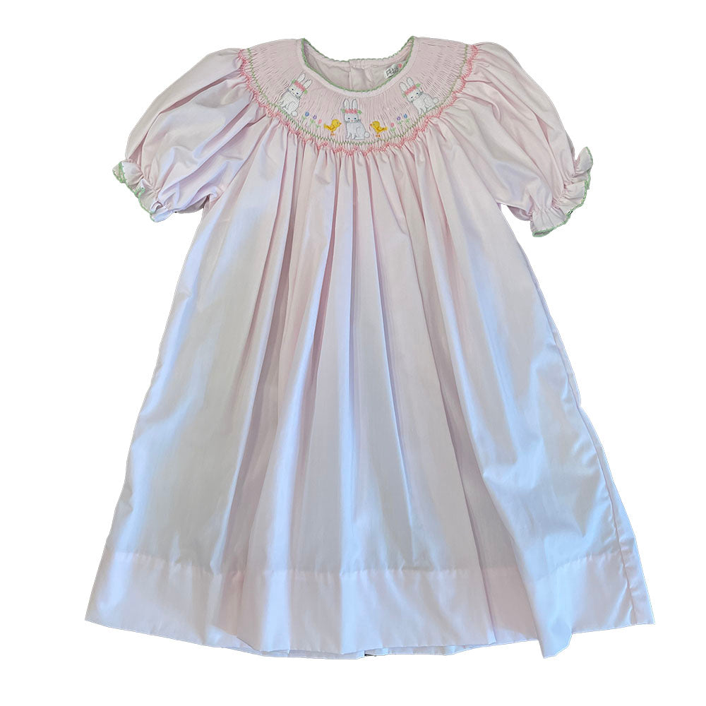 Easter Bunny Smocked Bishop Dress by Petit Ami