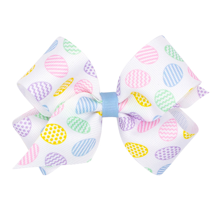 Easter Eggs Printed Grosgrain Bow by Wee Ones (2 Sizes)