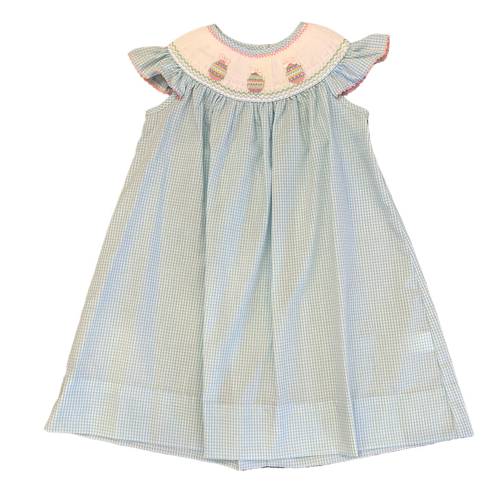 Easter Eggs Aqua Blue Gingham Dress by Avavini