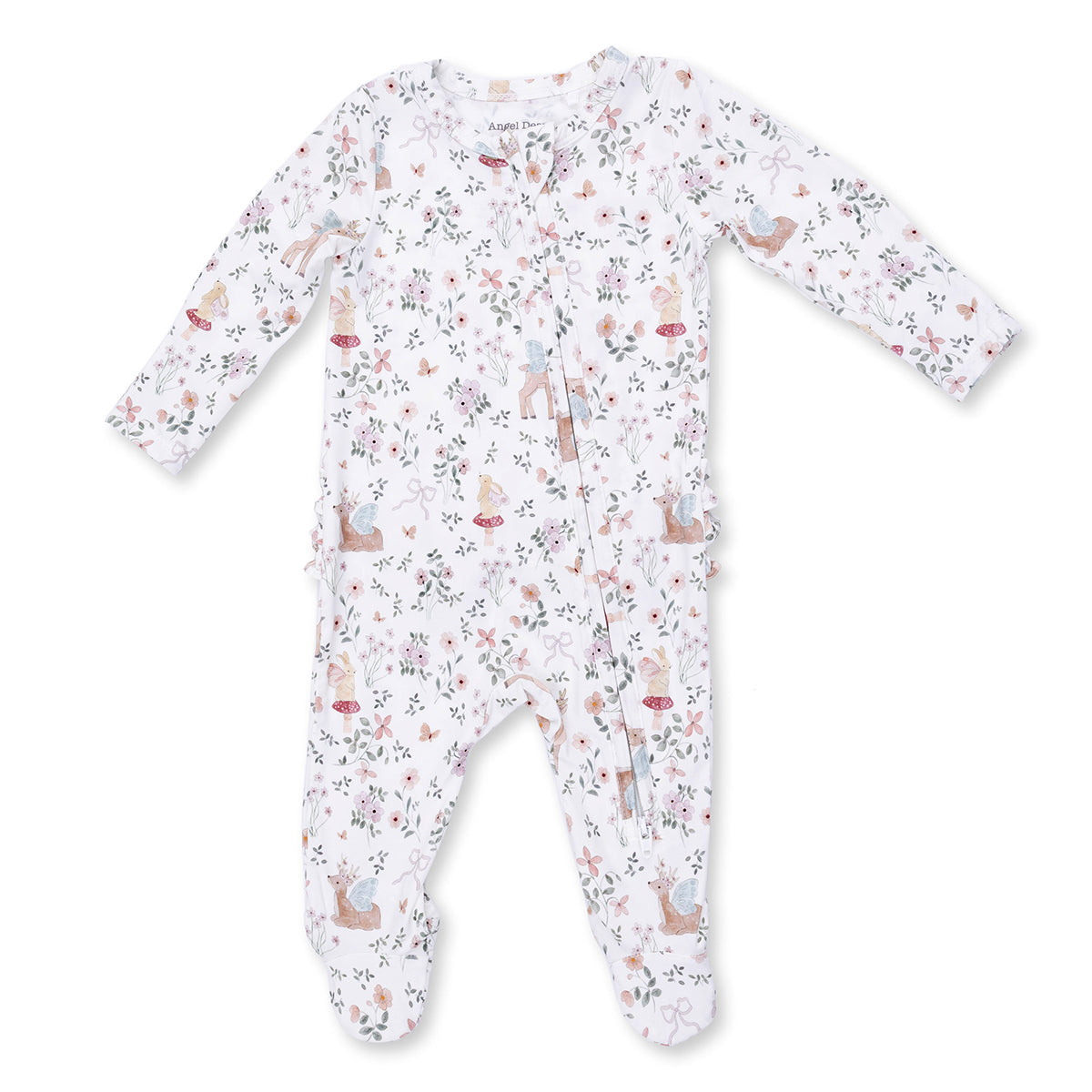 Enchanted Woodland Ruffle Back Zipper Footie by Angel Dear