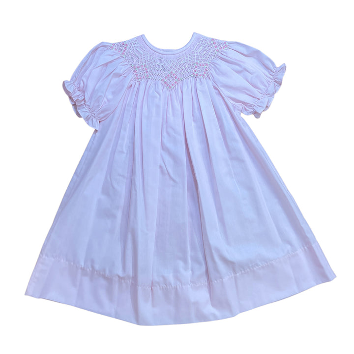 Pink English Smocked Bishop Dress by Rosalina Baby