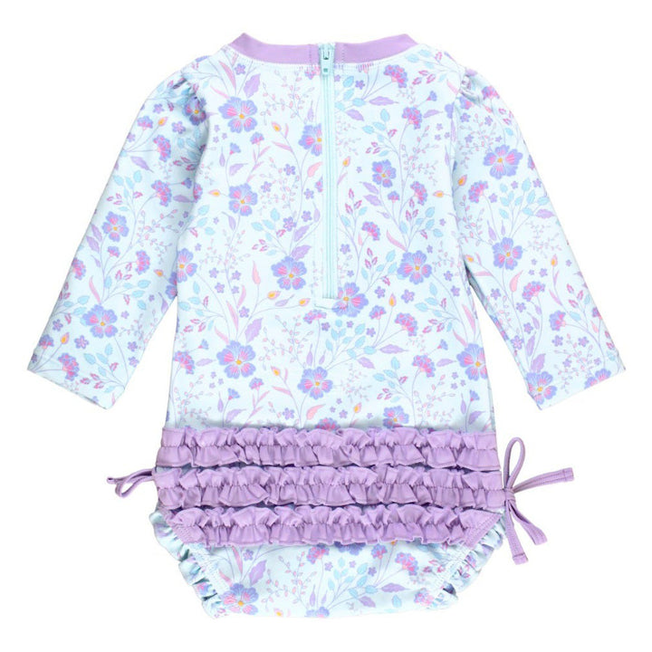  SwimZip Little Girl Rash Guard Swimwear Set Ruffle Me Pretty  Purple 0-3 Month: Clothing, Shoes & Jewelry
