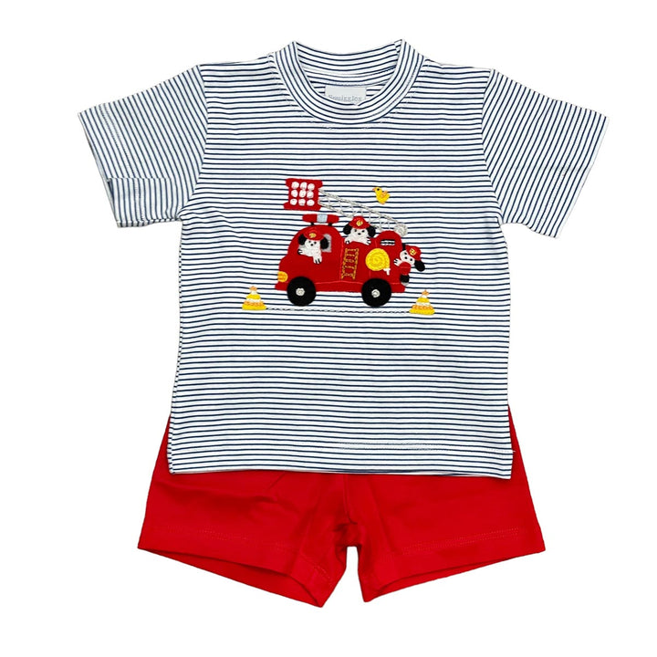 Squiggles Dogs to Rescue Firetruck Short Set