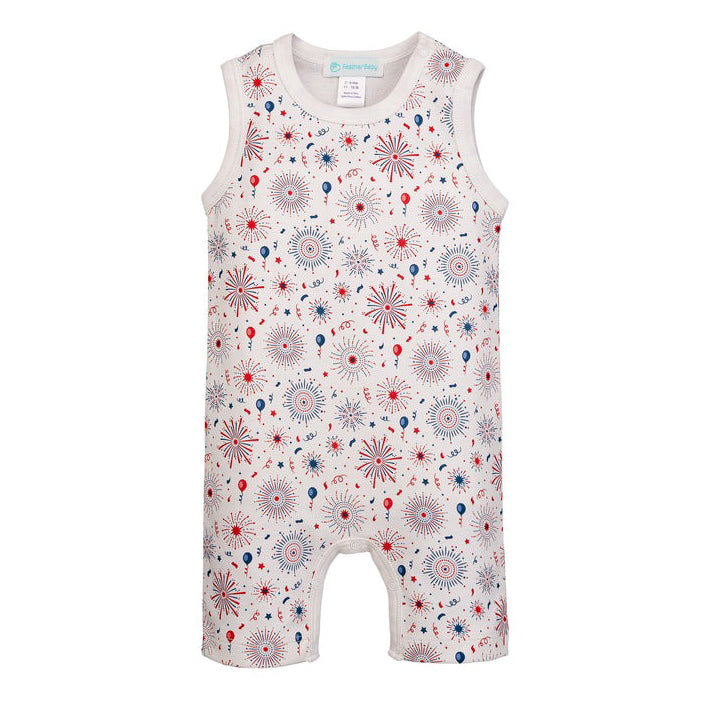 Fireworks Tank Romper by Feather Baby