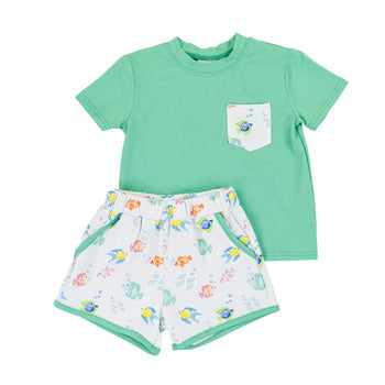 Fish Frenzy Boys Short Set by Cypress Row