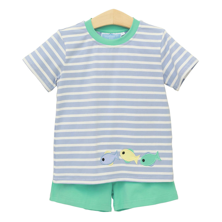 Fishy Fishy Boy Short Set by Trotter Street Kids