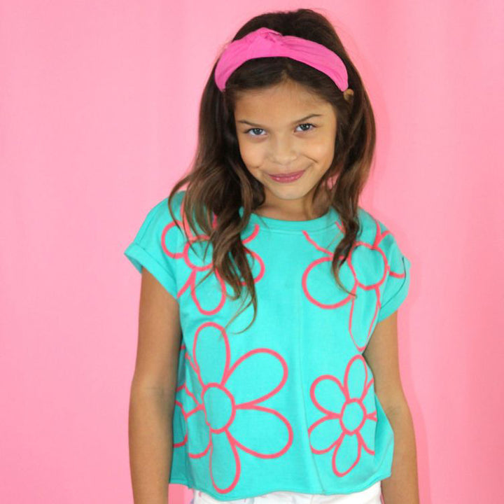 Flowers Puff Print Sleeveless Shirt by Sweet Soul