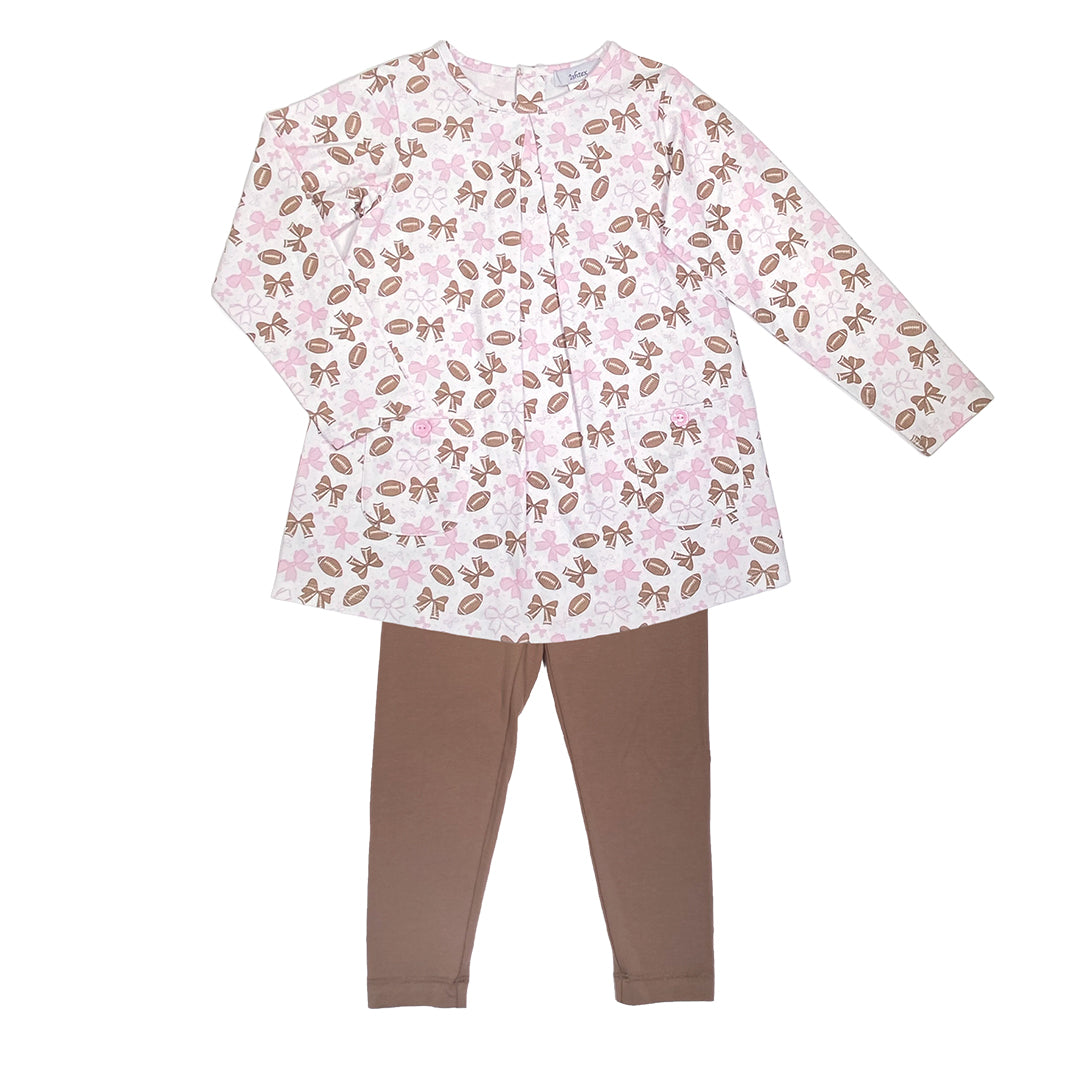 Footballs and Bows Girl's Leggings Set by Ishtex