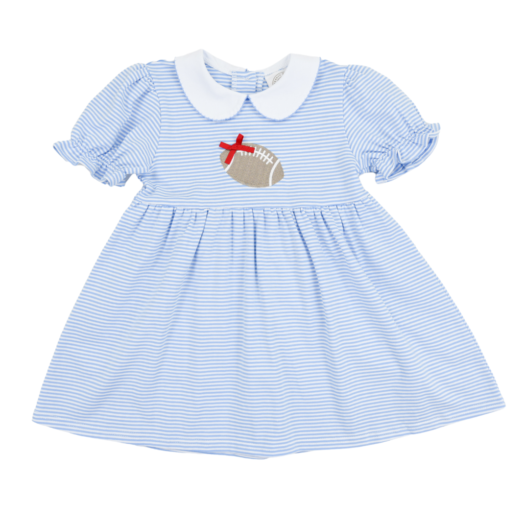 Powder Blue Stripe Football Tailgate Dress by Cypress Row