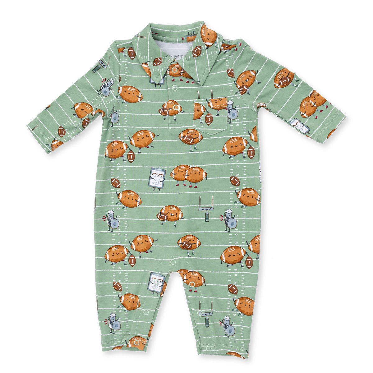 Footballs Playing Football Polo Romper by Angel Dear