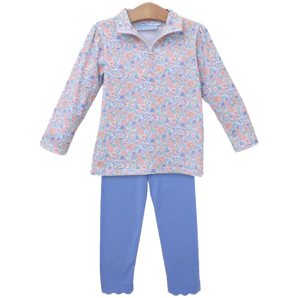 Frankie Floral 1/4-Zip Pullover Set by Trotter Street Kids