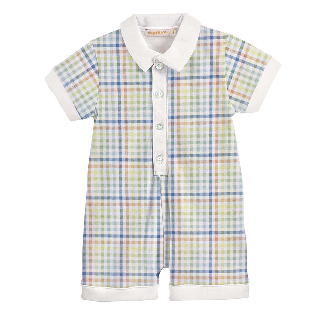 Gingham Adventure Romper by Baby Club Chic