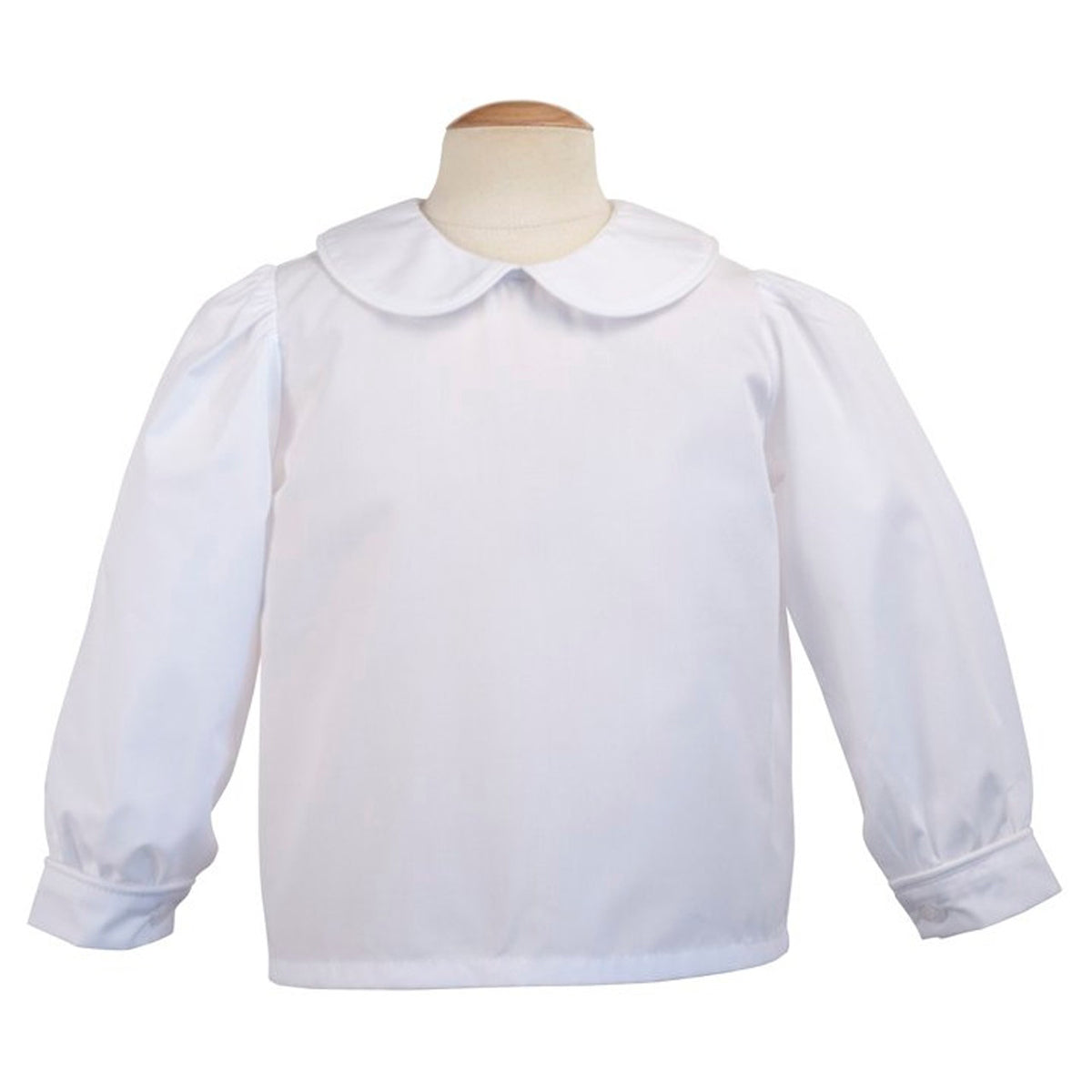 Girl's Long-Sleeve White Piped Blouse by Remember Nguyen