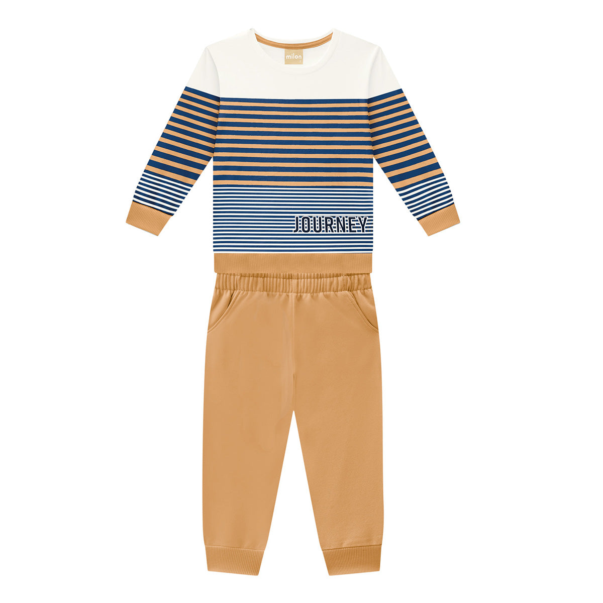 Milon Navy / Gold Stripe Sweatsuit Set