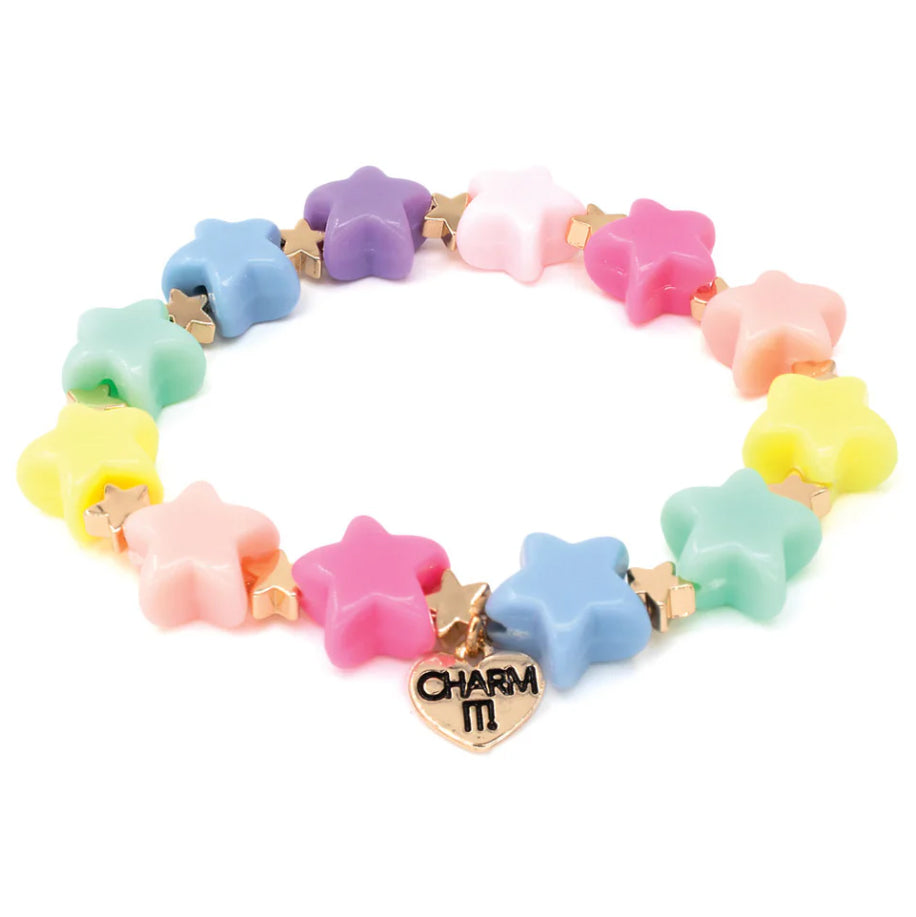 Gold Pastel Star Stretch Bead Bracelet by Charm It!