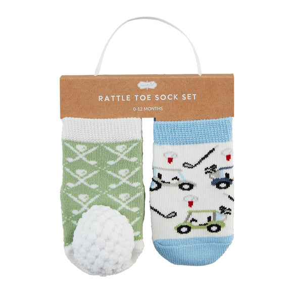 Golf Ball Rattle Toe Socks by Mud Pie