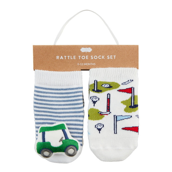 Golf Cart Rattle Toe Socks by Mud Pie