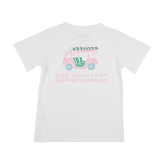 Golf Cart on Worth Avenue White Sir Proper's Tee by The Beaufort Bonnet Company