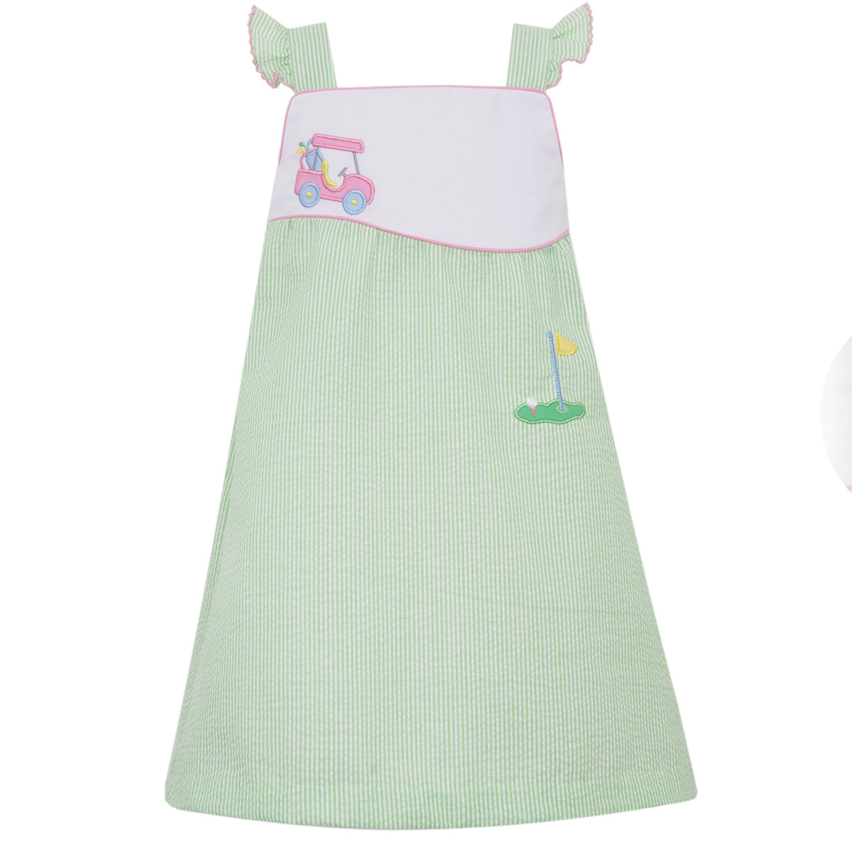 Golf Sundress in Green Seersucker by Claire & Charlie