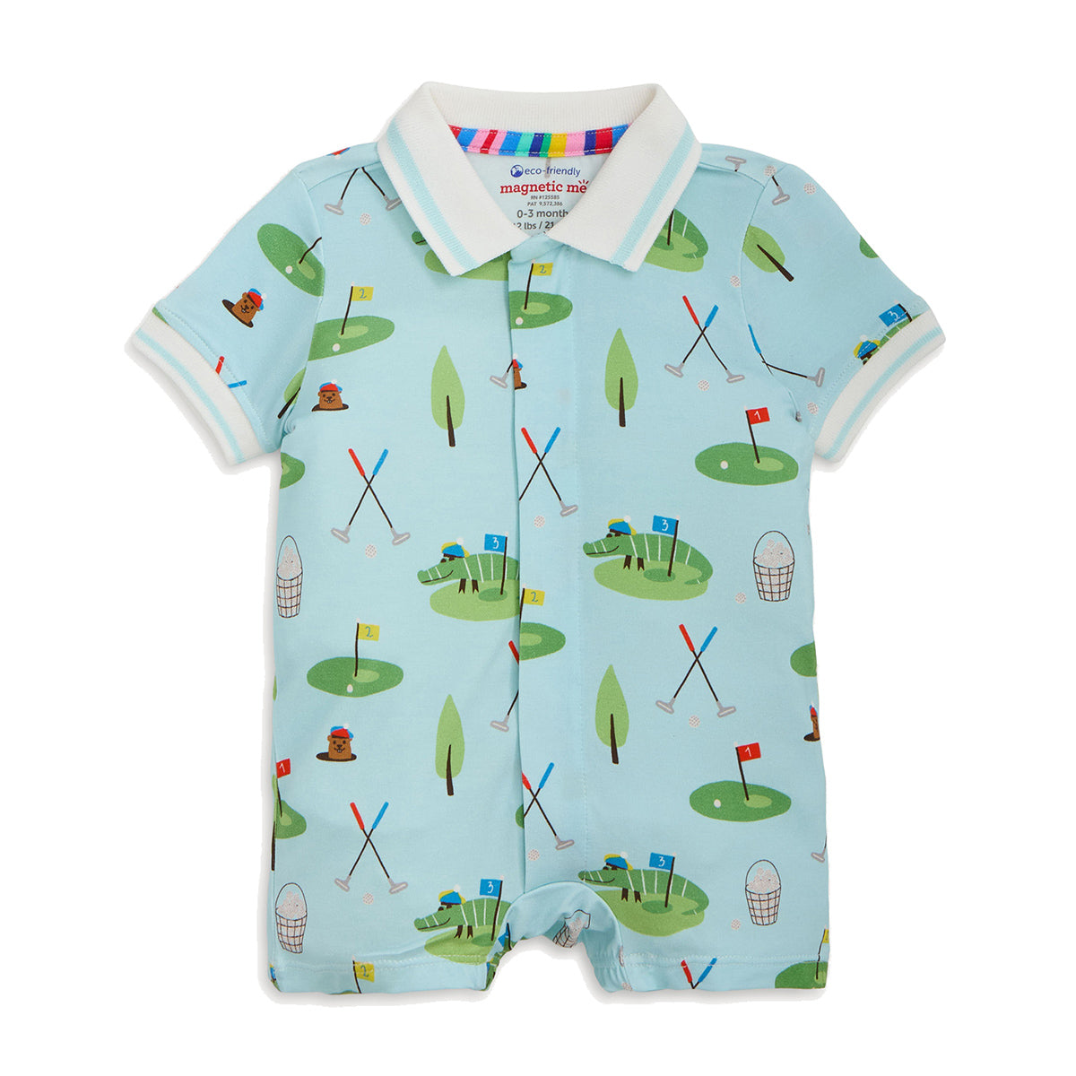Golf Gator Modal Polo Collar Romper by Magnetic Me